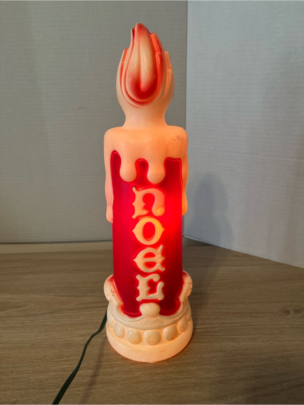 Holiday 'Noel' Red Decorative Candle Blow Mold Lamp